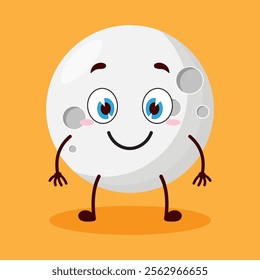 cute smile expression of moon cartoon character
