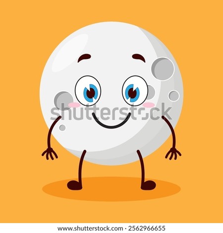 cute smile expression of moon cartoon character
