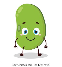 cute smile expression of mung bean  character