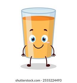 cute smile expression of orange juice cartoon character