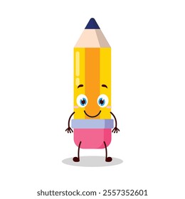 cute smile expression of pencil cartoon character