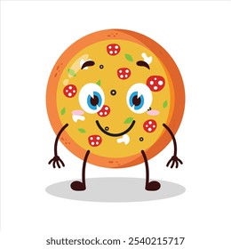 cute smile expression of pizza character