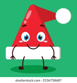 cute smile expression of Santa Clause hat character