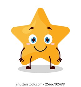 cute smile expression of star cartoon character

