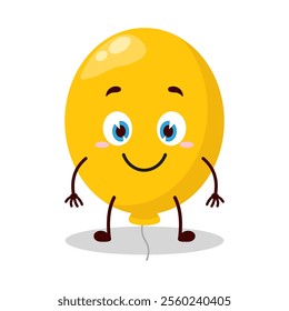 cute smile expression of yellow balloon cartoon character
