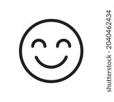 Cute smile face line art vector icon for apps and websites
