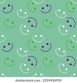 cute smile face Seamless Pattern. Vector illustration.