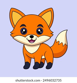 cute smile fox on white background