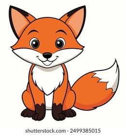 Cute smile fox vector illustration white background 