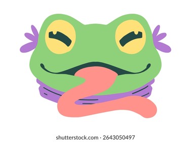 cute smile frog cartoon illustration 