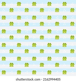 cute smile frog. seamless pattern background for fabric and others