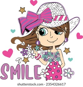 cute smile girl graphic tees for girl design