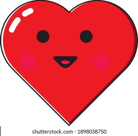 Cute smile hearth cartoon vector illustration
