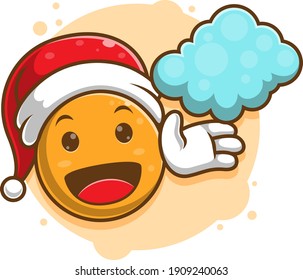 cute smile icon waving hand illustration