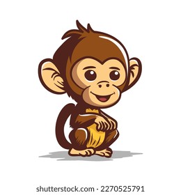 cute smile monkey vector illustration