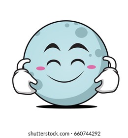 Cute smile moon face character