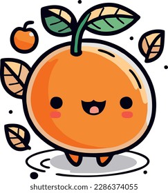 estilo de dibujos animados vectoriales de carácter naranja lindo sonrisa 