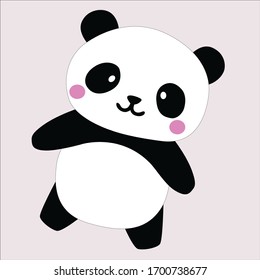 süßes Lächeln Panda Vektorillustration Design