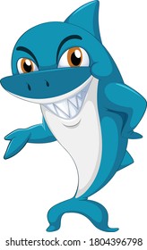 Dibujo gráfico vectorial de tiburón de sonrisa suave e ilustración