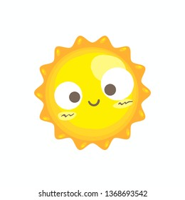Cute smile sun vector
