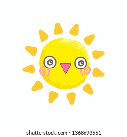 Cute smile sun vector