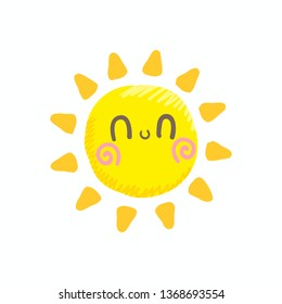 Cute smile sun vector