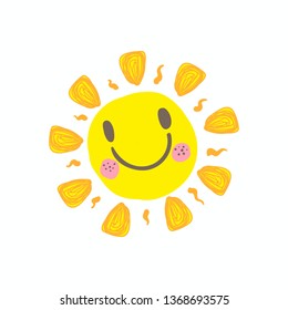 Cute smile sun vector