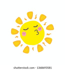 Cute smile sun vector