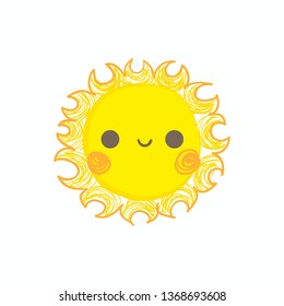 Cute smile sun vector