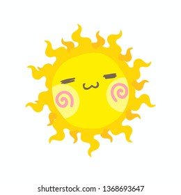 Cute smile sun vector