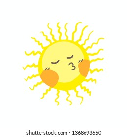 Cute smile sun vector