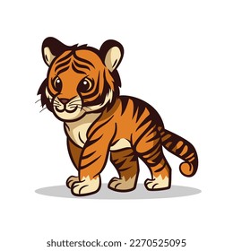 cute smile tiger vector illustration