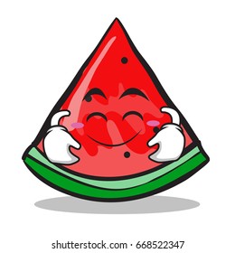 Cute smile watermelon character cartoon style vector illustration
