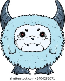 Cute Smile Yeti Vector Set