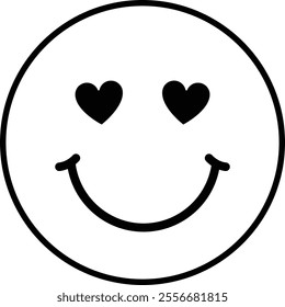 Cute Smiley Emoticon Outline Vector.
Valentine's Day Smiley Emoji coloring drawing.
Transparent background.