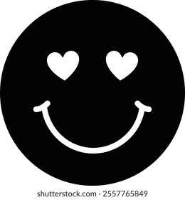 Cute Smiley Emoticon silhouette.
Valentine's Day Smiley Emoji silhouette.
Transparent background.
