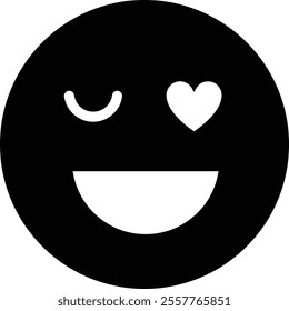 Cute Smiley Emoticon silhouette.
Valentine's Day Smiley Emoji silhouette.
Transparent background.
