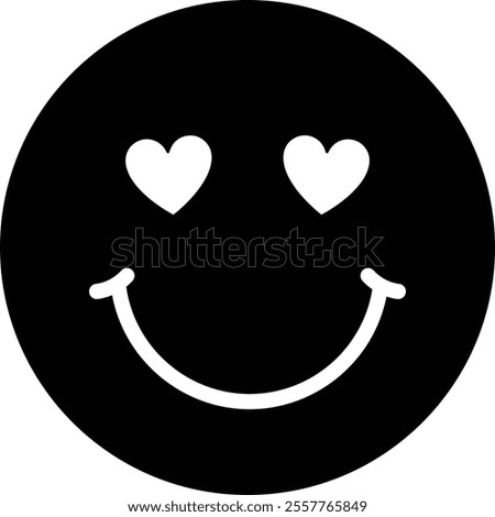 Cute Smiley Emoticon silhouette.
Valentine's Day Smiley Emoji silhouette.
Transparent background.
