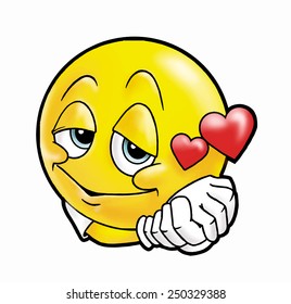 Cute smiley face in love
