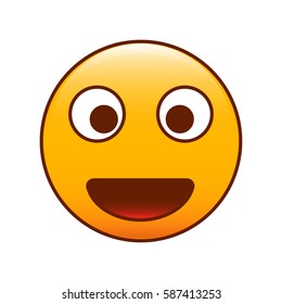 Cute smiley face. Trendy emoticon vector