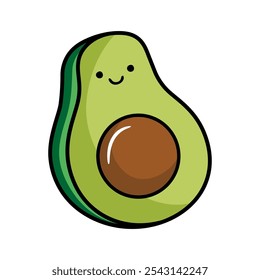 cute smiley guacamole avocado cartoon vector