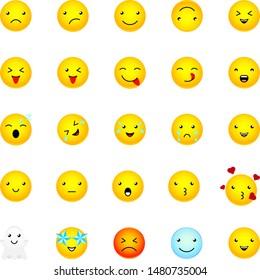 A cute smiley icon set with different expressions.