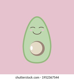 cute smiling avacado on pink background