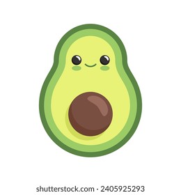 ilustración vectorial de aguacate sonriente lindo