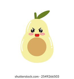 Cute smiling avocado vector illustration