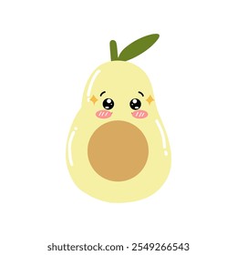 Cute smiling avocado vector illustration