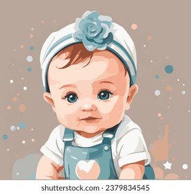 Cute und lächelnde Babygrafik im Vektorstil