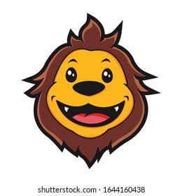 cute smiling baby lion head vector illustration design