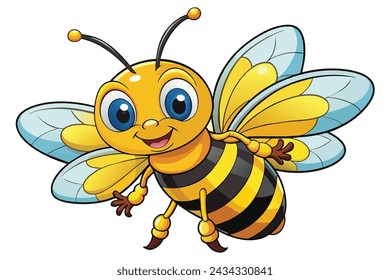 A cute smiling bee vector Illustration
