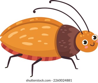 Cute smiling beetle. Funny character for baby print